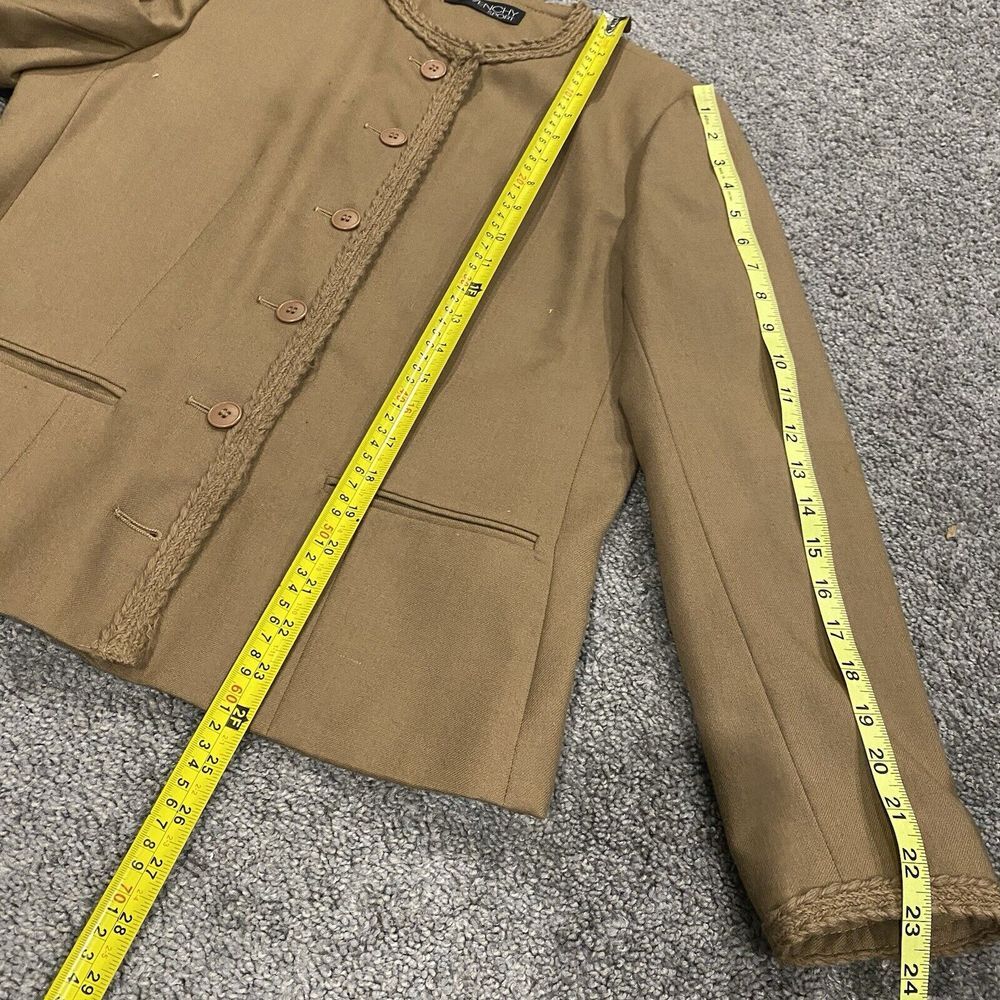 Givenchy Sport Vintage Women's 10 Wool Tan Button Down Leisure Jacket Blazer - Picture 6 of 11